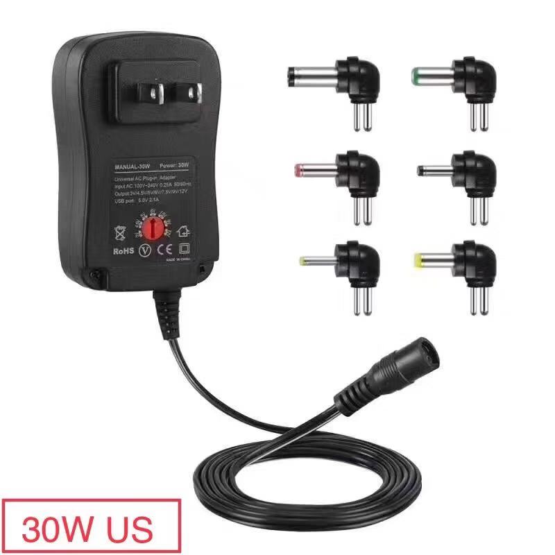 30W可调电源电压适配器 多功能变压器 3V4.5V5V6V7.5V9V12V充电器