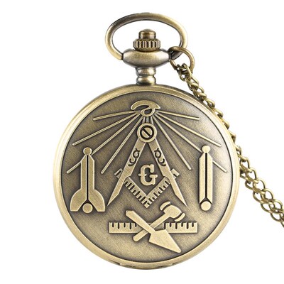 极速Antique Freemason G Dial Chrome Square and Compass Mason
