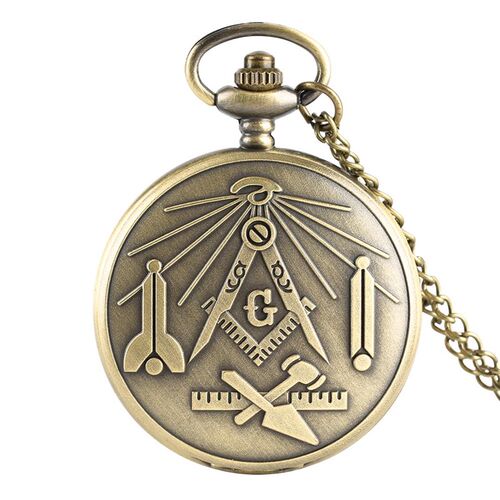 极速Antique Freemason G Dial Chrome Square and Compass Mason