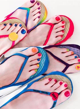 5 Pair Novelty Flip Flop Print Socks Funny 3D Pattern Socks