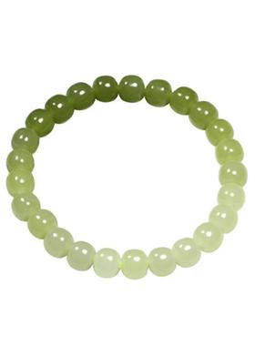 和田玉手链手串珠天然老型晴水渐变单圈女桶珠男女料色简约款黄口