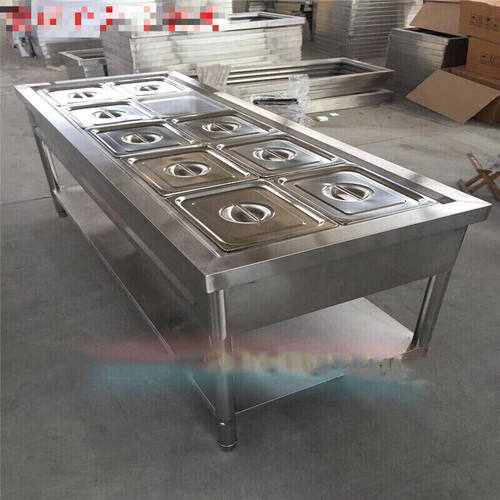 商用电加热不锈钢保温车售饭车快餐保温台汤池4/6/8/10格早餐车80