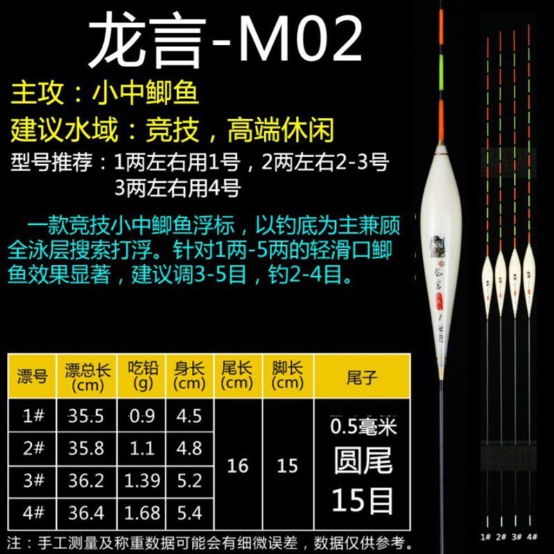 渔具实验室精选小老头龙言系列去壳芦苇超灵敏鲫鱼鲤鱼立式浮漂