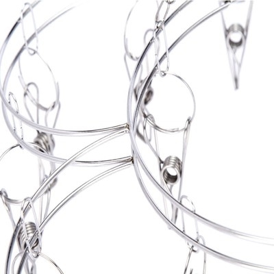 加粗不锈钢多夹子圆盘内衣袜架防风婴儿儿童晒晾衣架防风衣挂