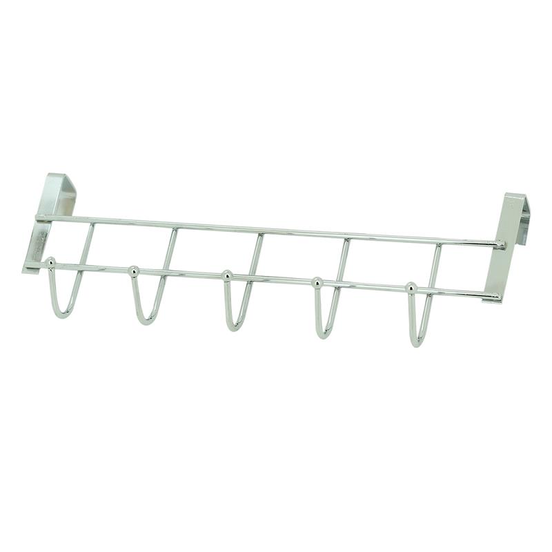 Over the Door Hook Rack Cabinet Hanger Steel 5 hooks