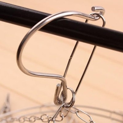 晾神器架不锈钢多功能有夹子的衣架园衣架圆形金属内衣架不锈钢