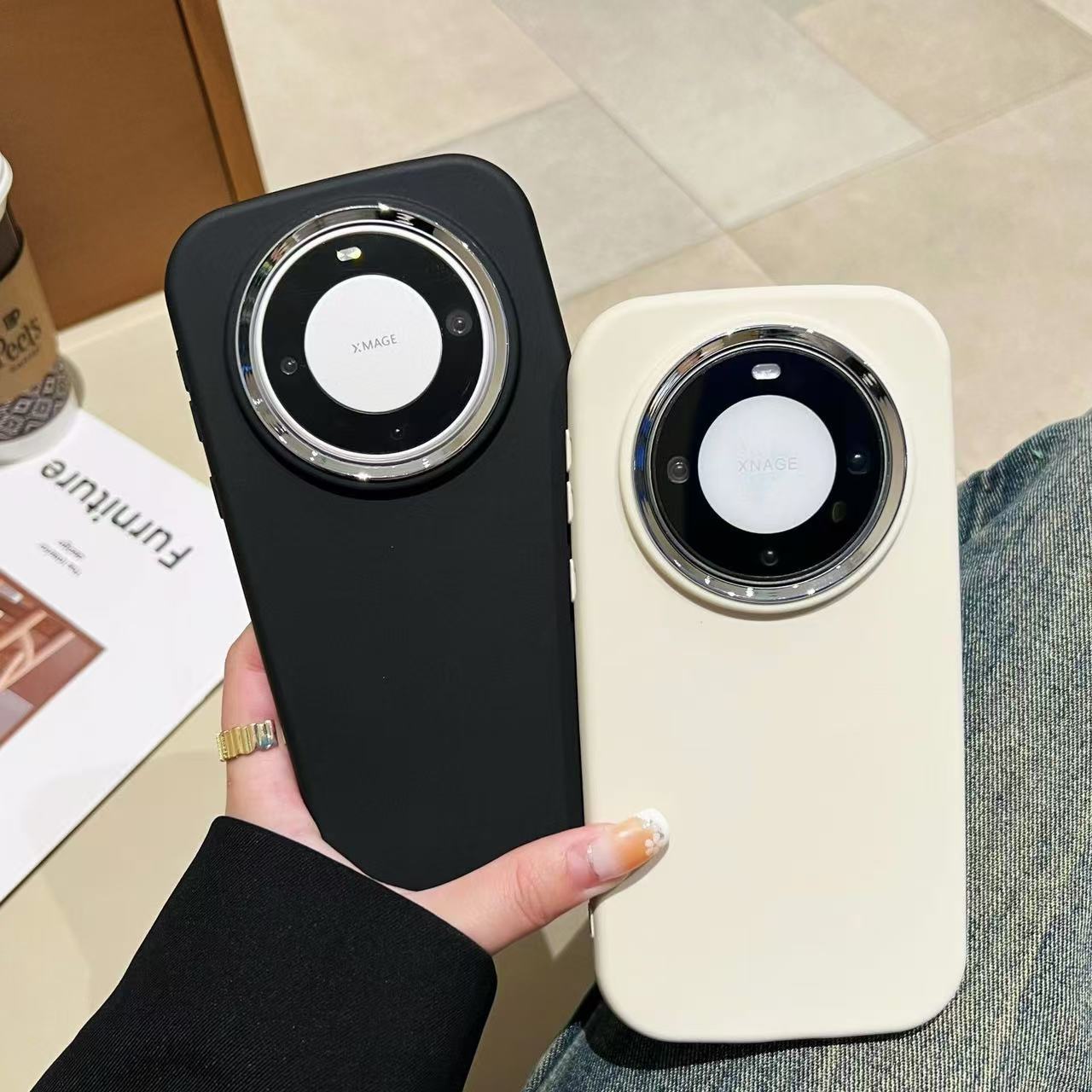 简约纯色适用华为P70手机壳电镀mate60pro防摔nova12新款荣耀200