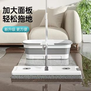 加大懒人免手洗平板拖把家用室内一拖净干湿两用带桶地板拖地10级