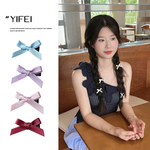 迷你小蝴蝶结发夹对夹边夹刘海夹少女心丝带编发碎发双马尾鸭嘴夹