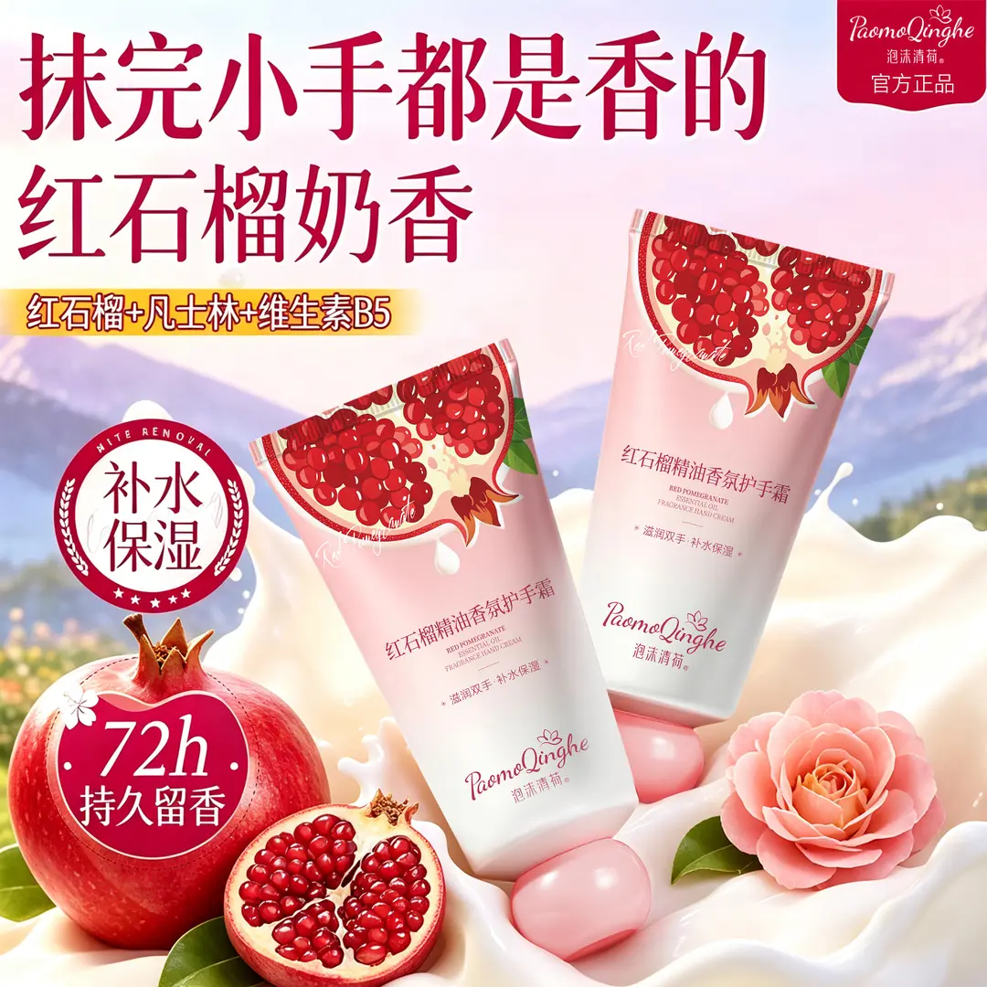 泡沫清荷红石榴精油香氛护手霜