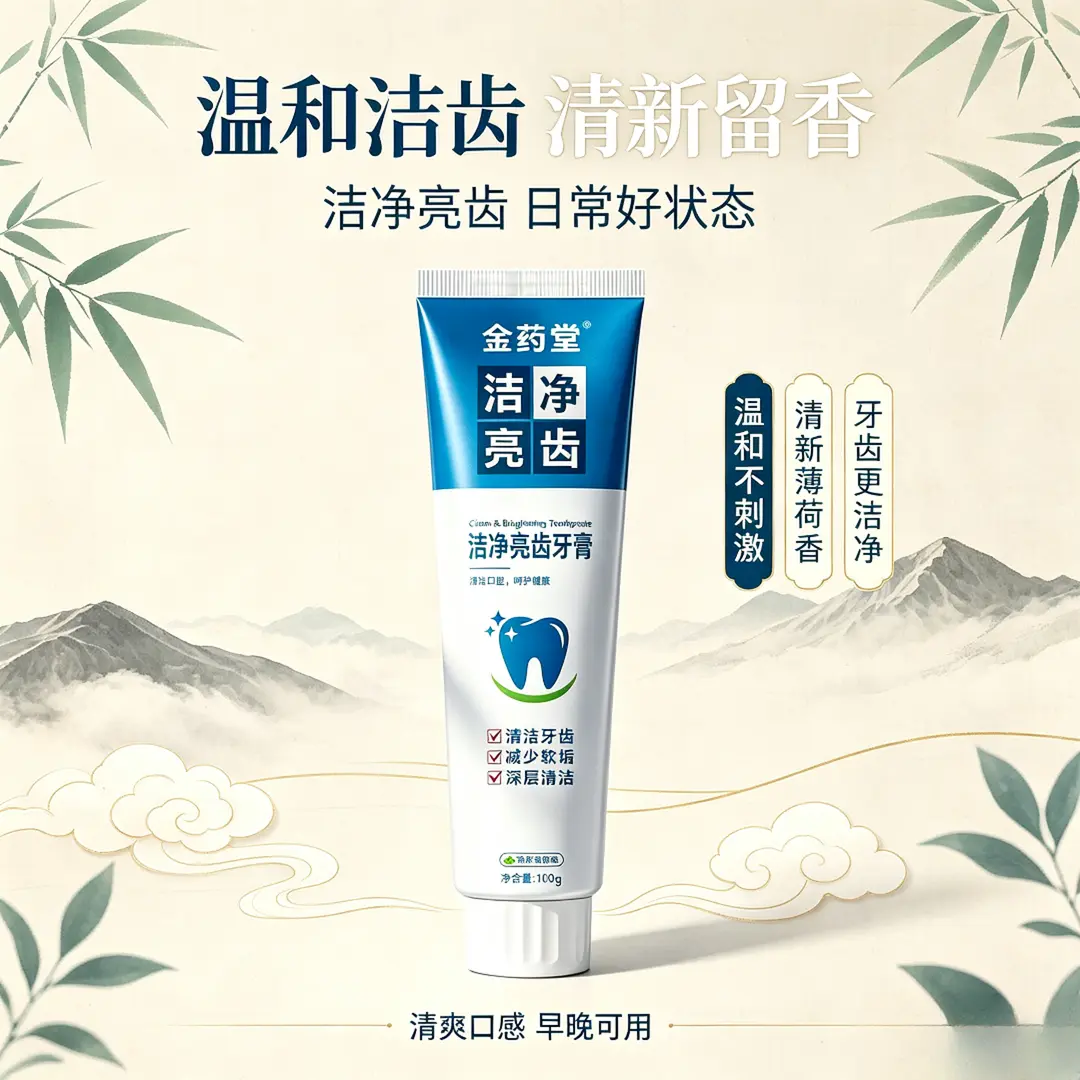 金药堂洁净亮齿牙膏温和不刺激