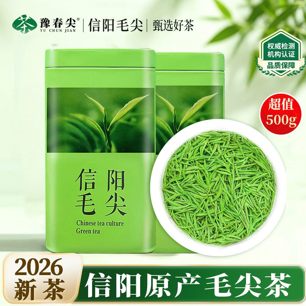 信阳毛尖2026年新茶叶正宗特级信阳春茶嫩芽绿茶浓香型罐装自己喝