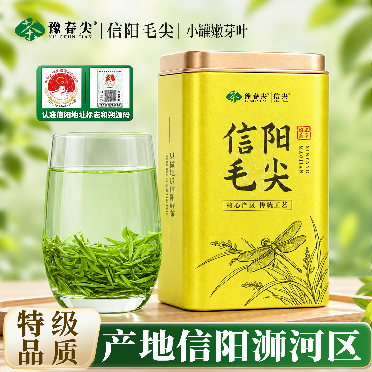 特级信阳毛尖2026新茶高山嫩芽正宗原产地栗香绿茶罐装送礼茶叶