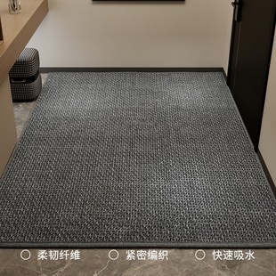 编织纹仿亚麻高级感入户门地垫家用玄关门垫进门口门X外脚垫子耐