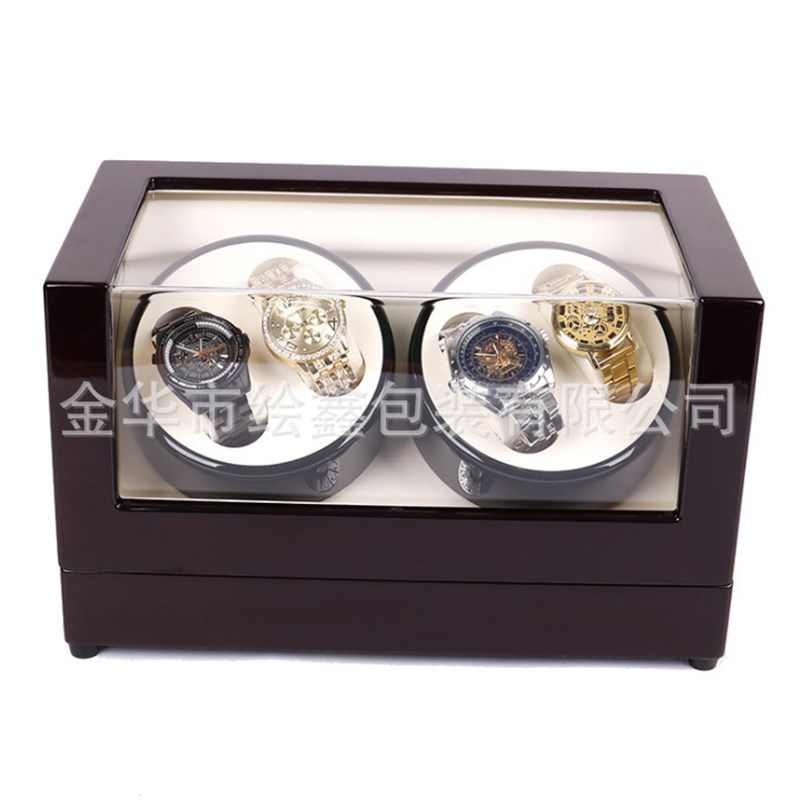 现货黑色烤漆4表位机械手表自动摇表器5档可调电W动表盒上链盒