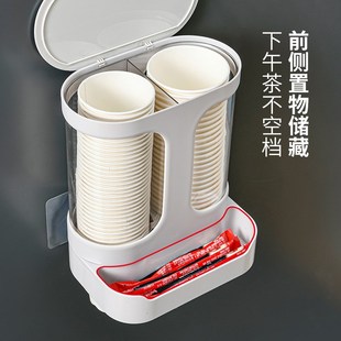家用壁挂式 饮水机防尘置物架 一次性取杯器s 自动取杯器免打孔