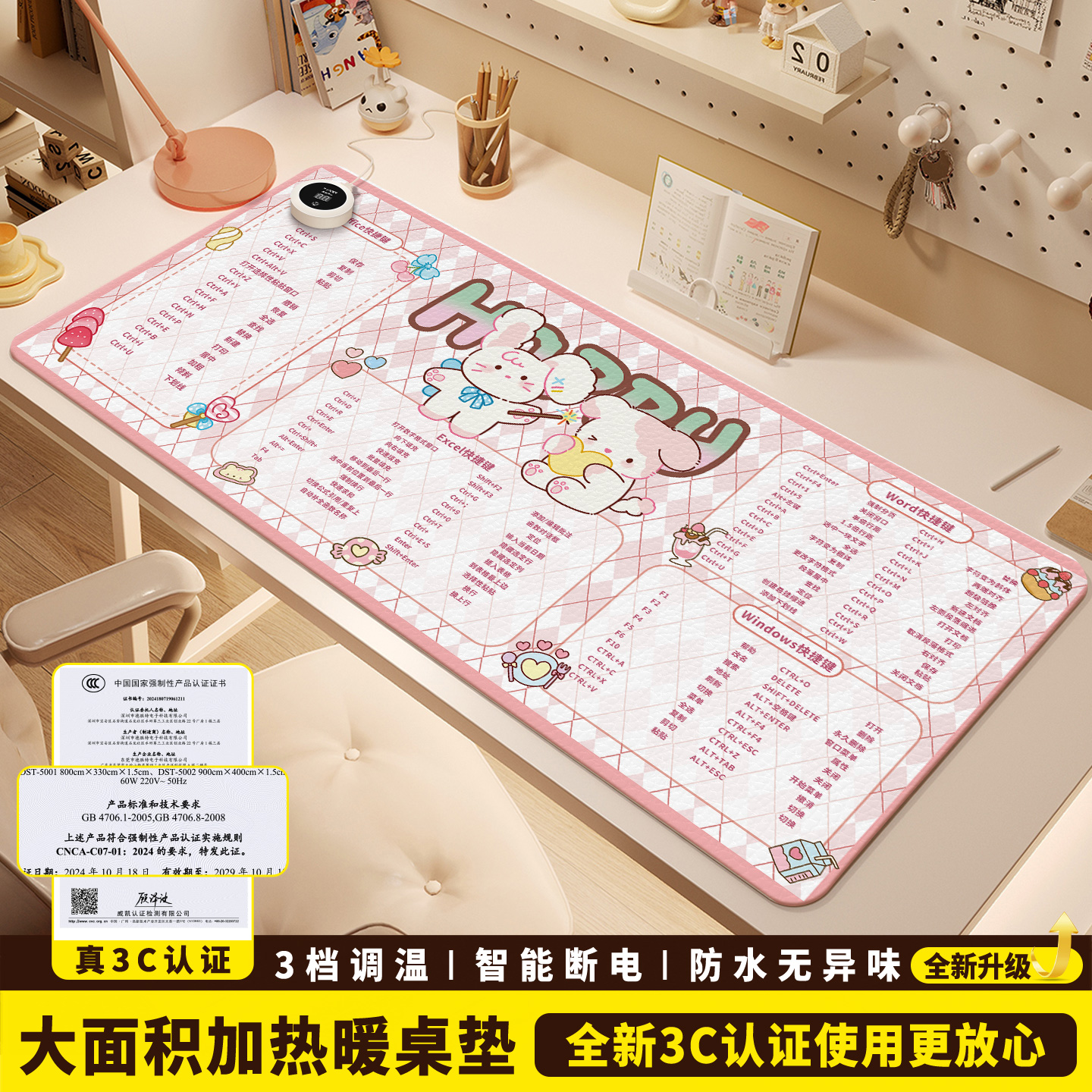 加热鼠标垫桌垫办公室桌面发热暖垫冬天学生写字暖手电热垫加热垫