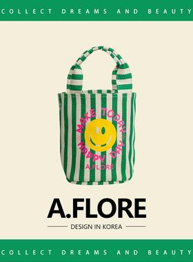 A.FLORE高质量帆布包上班通勤高级感斜挎水桶包女新款韩系慵懒风