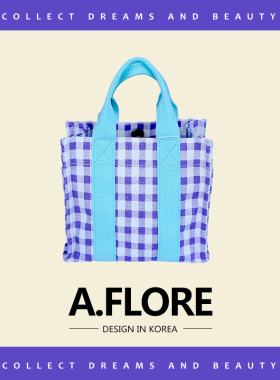 A.FLORE原创高质量帆布包经典格纹托特包松弛日常通勤韩系慵懒风