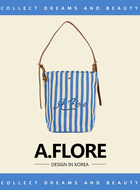 A.FLORE高质量帆布包原创大容量条纹字母松弛日常通勤韩系慵懒风