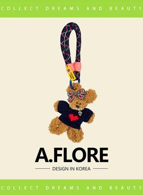 A.FLORE包包挂饰高级感丑萌熊熊毛绒玩偶小熊公仔手机挂件小饰品