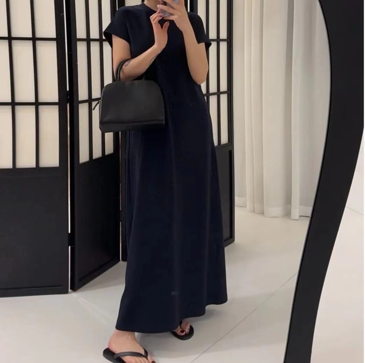 奶皮长裙短袖女士连衣裙气质显瘦夏季长款宽松慵懒韩版复古裙子