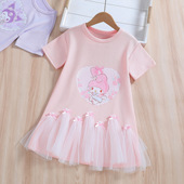 美乐蒂女童T恤裙夏季 中长款 女宝连衣裙洋气库洛米网纱裙子儿童裙