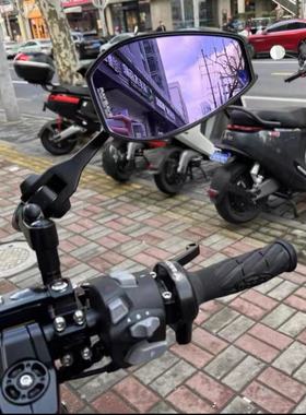 摩托车通用后视镜紫色九号小牛AOSAEX改装aos4祖国版电动车反光镜