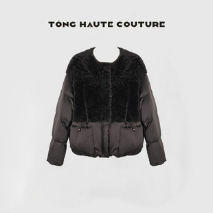 鹅绒服 新国标90白鹅绒拼接皮毛一体时尚 YW534 冬季