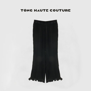 【墨染】25年新款轻奢轻熟风100真丝丝绒高级感时尚丝绒裤 YK061