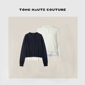 优雅 上衣 春季 撞色假两件针织开衫 YY26167 新款