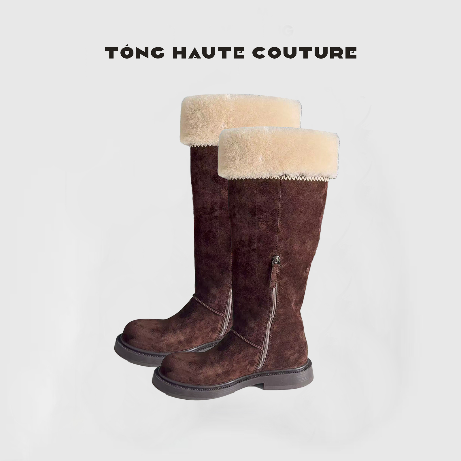 25年新款高丝光牛皮时尚百搭加绒长筒靴 YX210