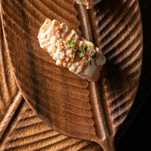 sashimi restaurant fruit plate wooden Leaf 新品 tray