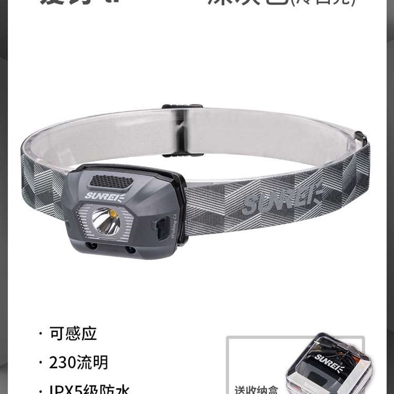 新品新山力士充电式感应头灯强光超亮夜钓灯钓鱼头灯防水户外头戴