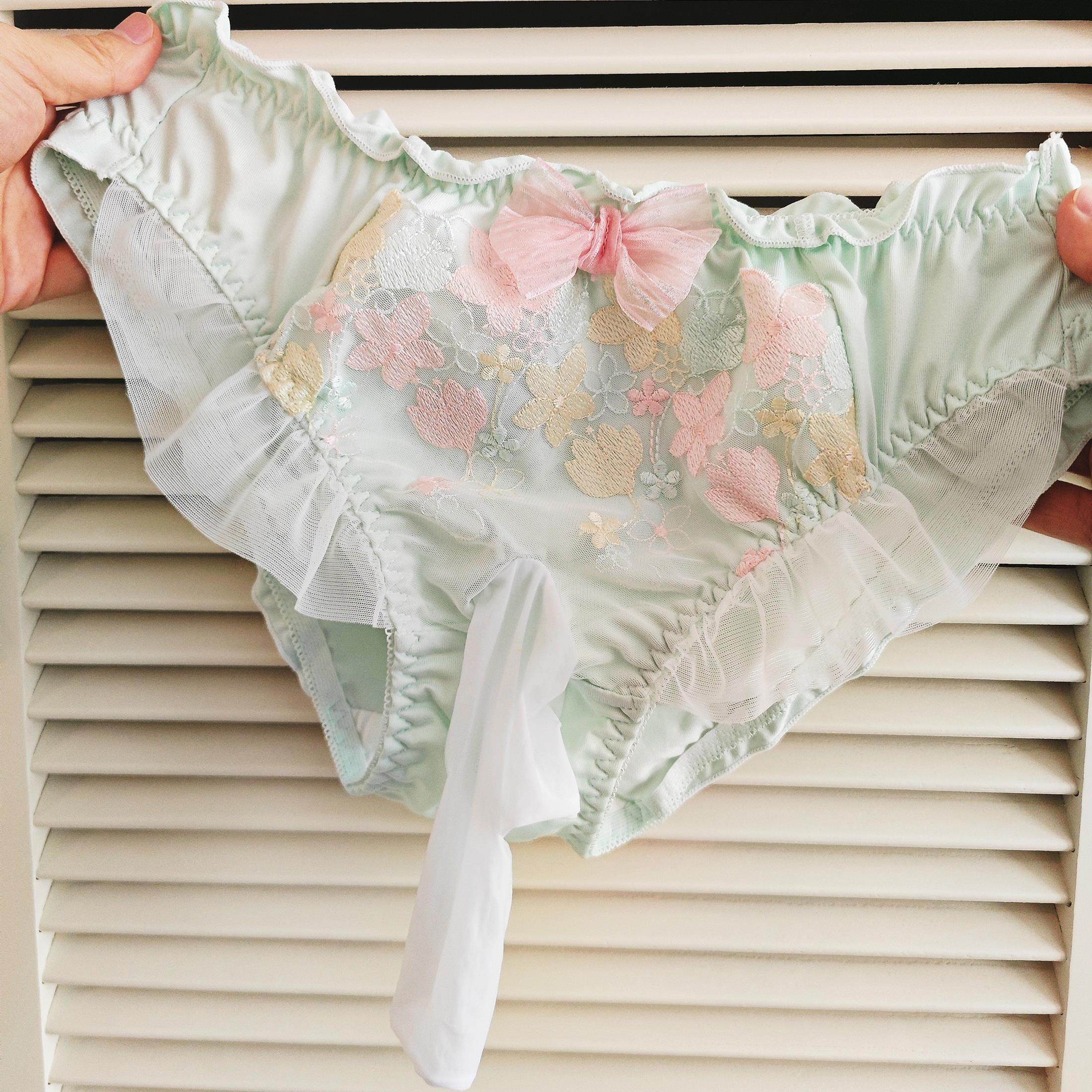 男娘快乐内裤可爱伪娘刺绣蕾丝蝴蝶结JJ套套另类三角裤男变女装TS,女士内衣/男士内衣/家居服,男三角内裤,淘宝优惠券,粉丝福利购,淘宝优惠卷