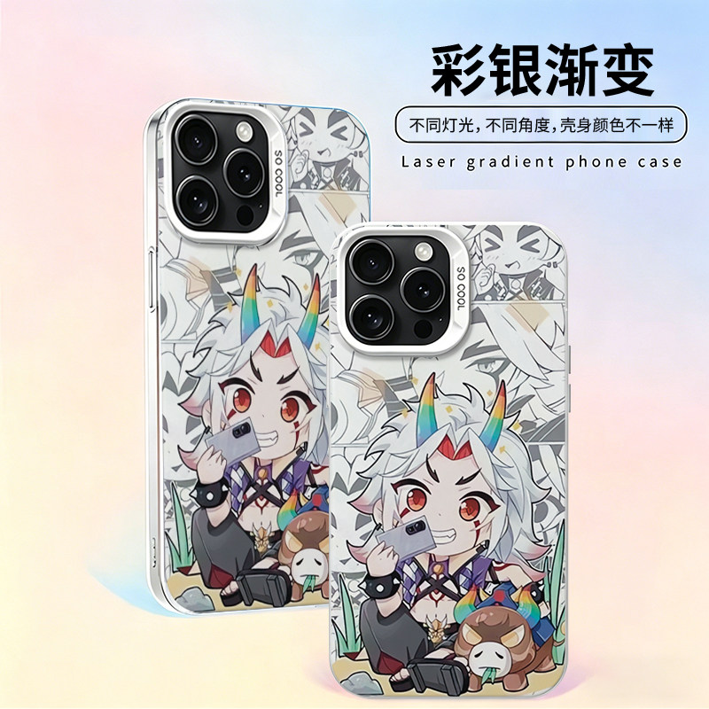 卡通手机壳适用苹果18promax彩银iphone17小米17红米K90华为M80防摔荣耀400二次元iqoo13一加ace5游戏高颜值