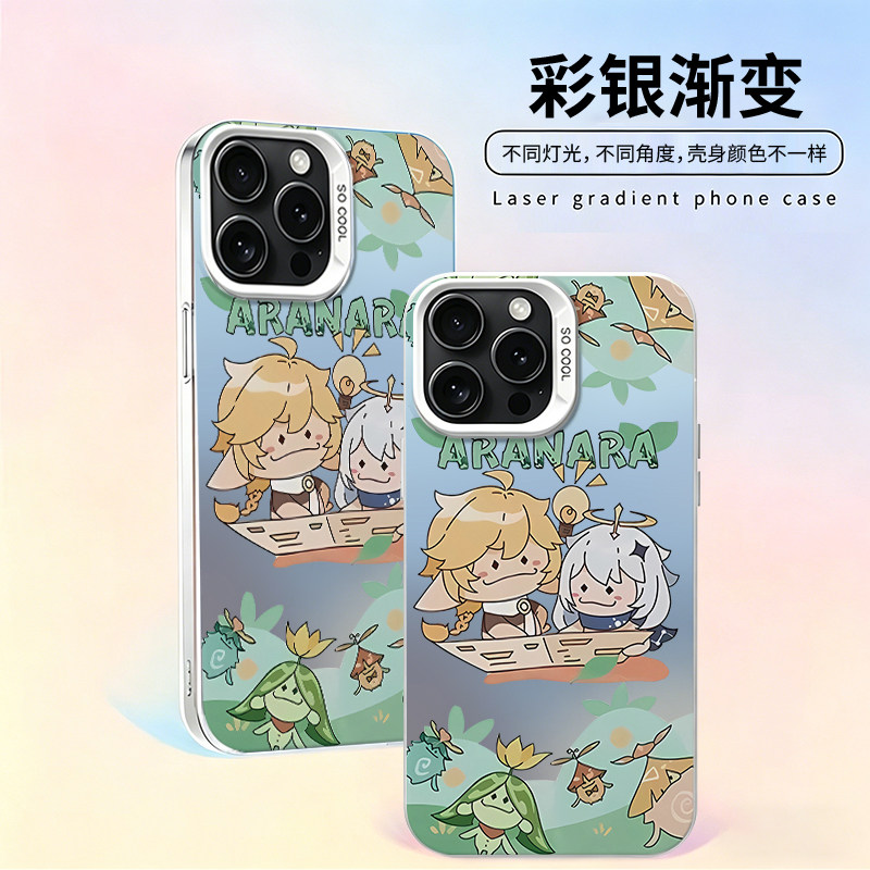 卡通手机壳适用苹果17彩银iphone18ProMax小米15红米K90华为M80防摔荣耀400二次元iqoo13一加ace5游戏高颜值