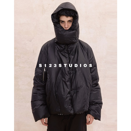 S123 可拆卸帽高级感羽绒服外套男冬季加厚保暖泡芙羽绒上衣