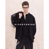 衬衫 S123 简约纯色假两件长袖 男女高街痞帅百搭衬衣外套