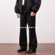 休闲男长裤 S123高克重直筒硬挺弯刀微喇黑色西裤 男百搭通勤卫裤