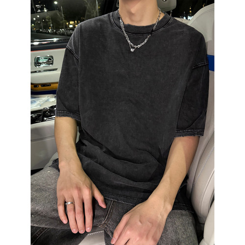 重磅纯棉水洗做旧短袖T恤