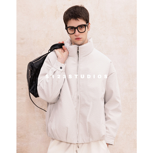 S123 美式肌理感羽绒服90白鸭绒外套男宽松冬季百搭立领上衣潮