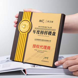 优秀供应商会员单位牌授权牌加盟经销商战略合作伙伴牌匾奖杯定制