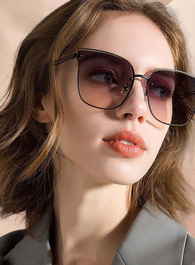 大框猫眼防晒墨镜女高级感新款开车偏光金属防紫外线太阳眼镜