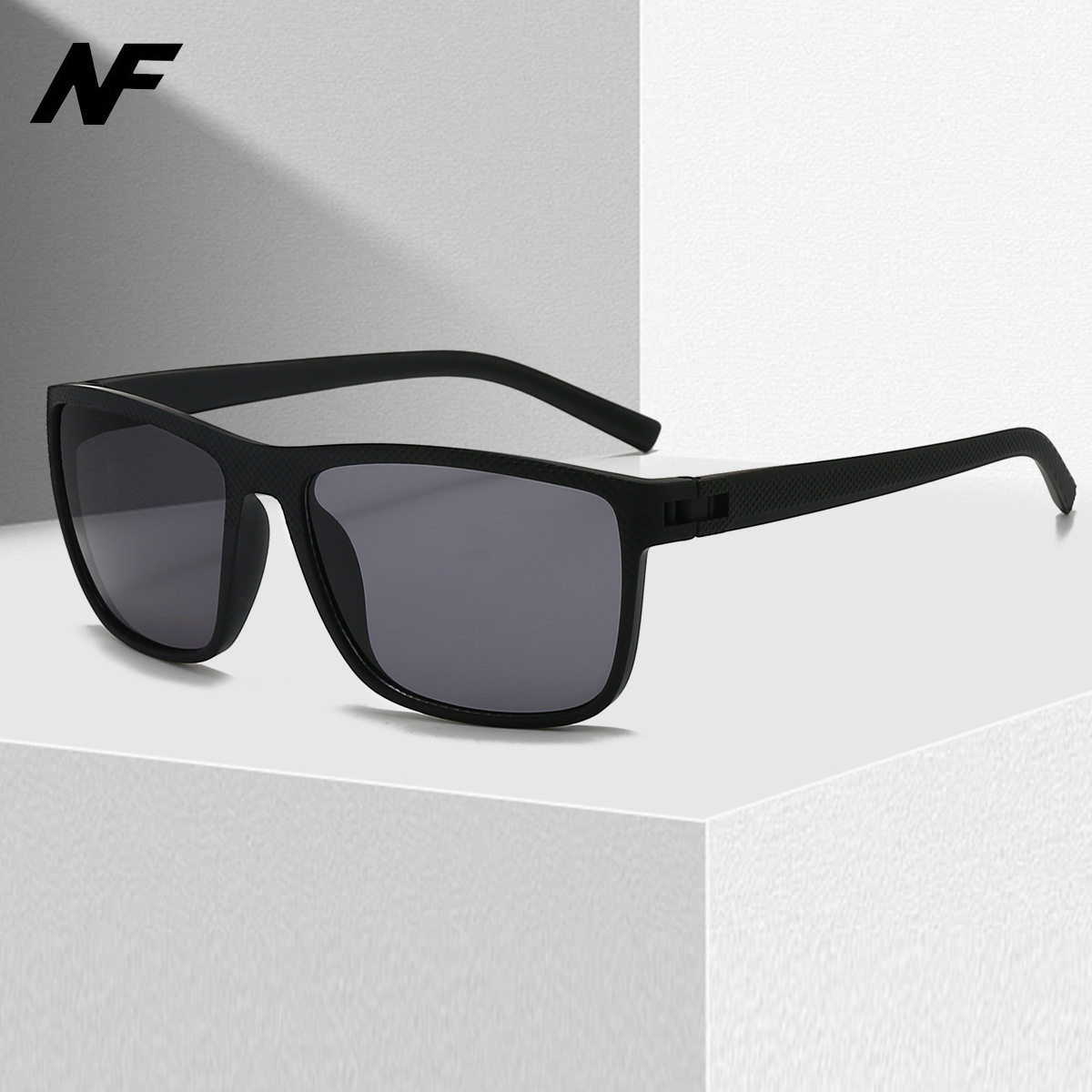 亚马逊新款太阳镜时尚方框运动风墨镜男高级感欧美防晒太阳眼镜