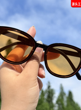 时尚黑框茶色墨镜女款高级感防紫外线防晒网红爆款太阳镜