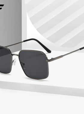 新款金属方形太阳镜时尚硬朗男士开车驾驶防紫外线墨镜潮