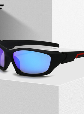 新款男士太阳镜欧美户外运动款骑行眼镜弹性漆炫彩高级感墨镜