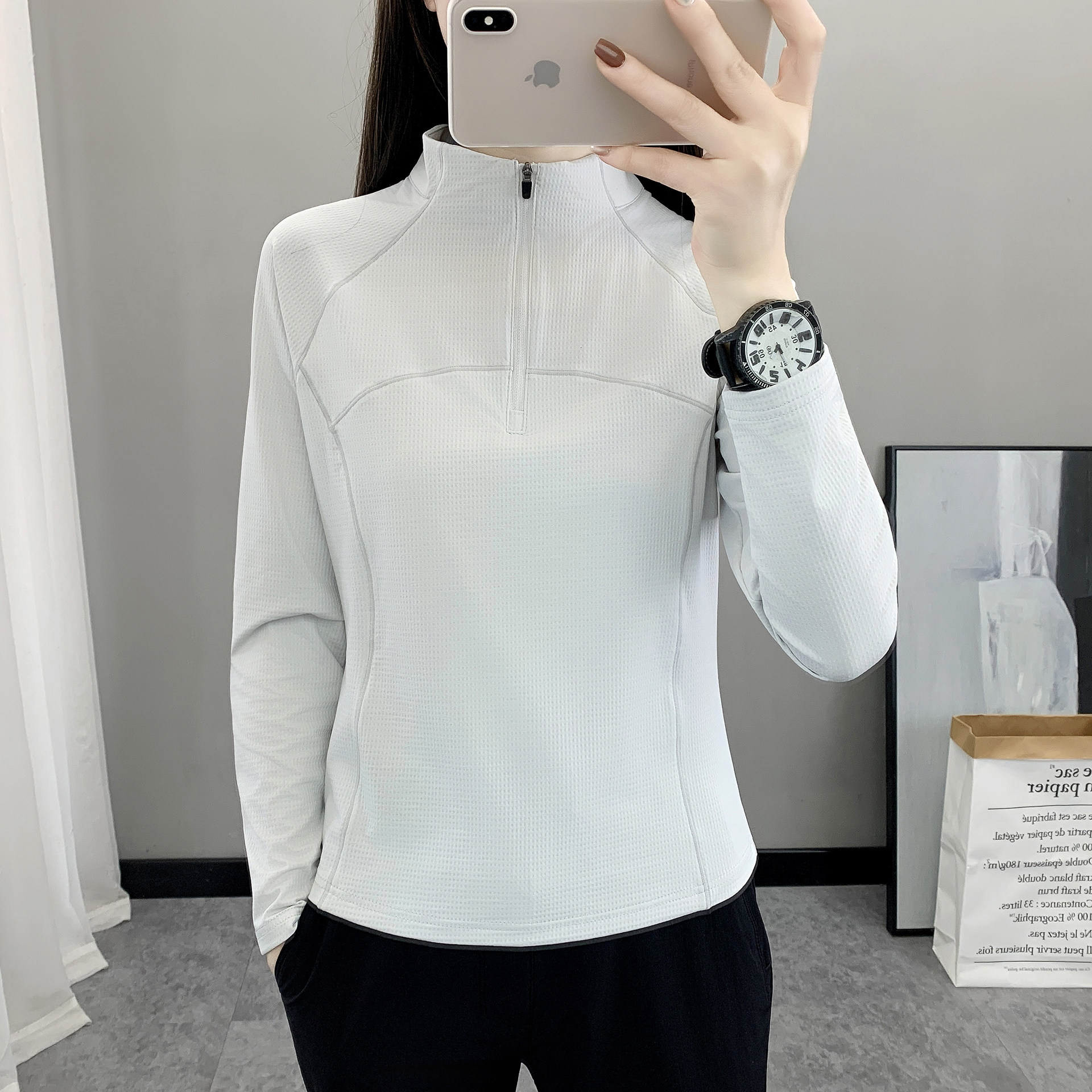 户外速干衣女冰丝长袖速干T恤徒步登山服薄款透气跑步防晒上衣夏
