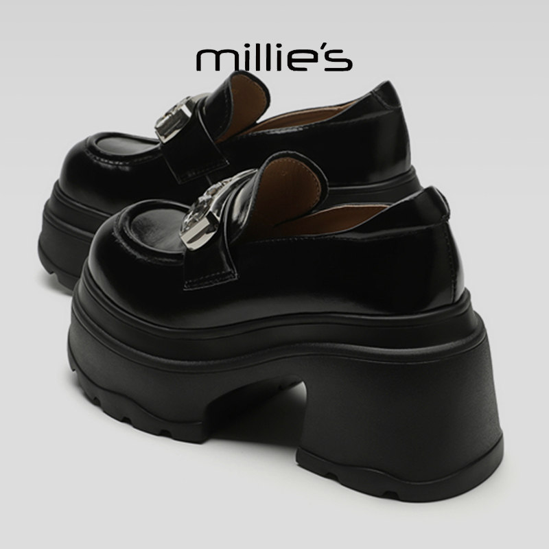 MILLIE'S/妙丽真皮厚底小皮鞋